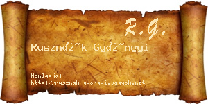 Rusznák Gyöngyi névjegykártya