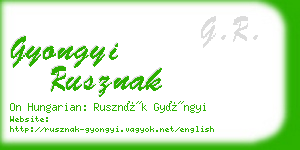 gyongyi rusznak business card